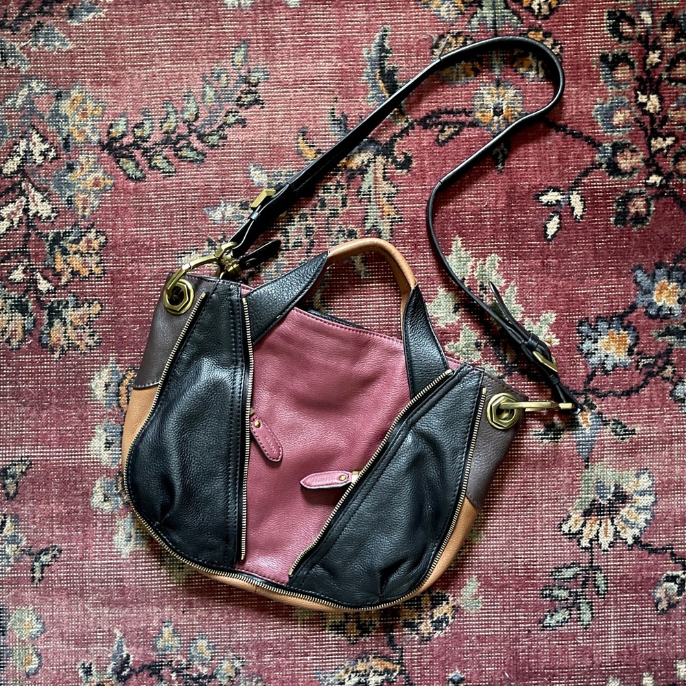 orYANY Leather Hobo Satchel Purse Leather Patchwork Crossbody Zipper